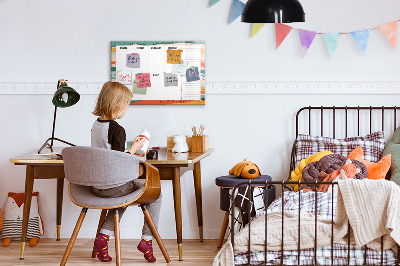 Magnettafel zum schreiben Wochenplaner mit Platz für Fotos