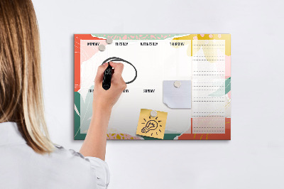 Schreib magnettafel Wochenplaner mit Platz für Fotos