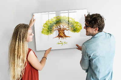 Schreib magnettafel Stammbaum mit Platz für Fotos