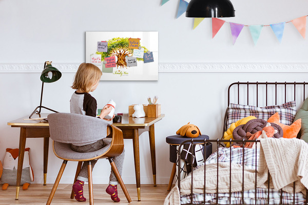 Schreib magnettafel Stammbaum mit Platz für Fotos