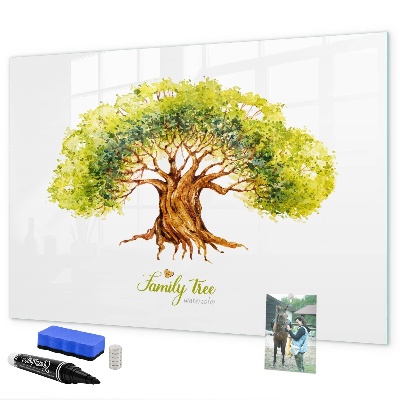 Schreib magnettafel Stammbaum mit Platz für Fotos