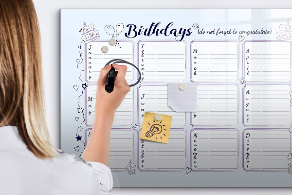 Schreib magnettafel Geburtstagskalender mit Platz für Fotos
