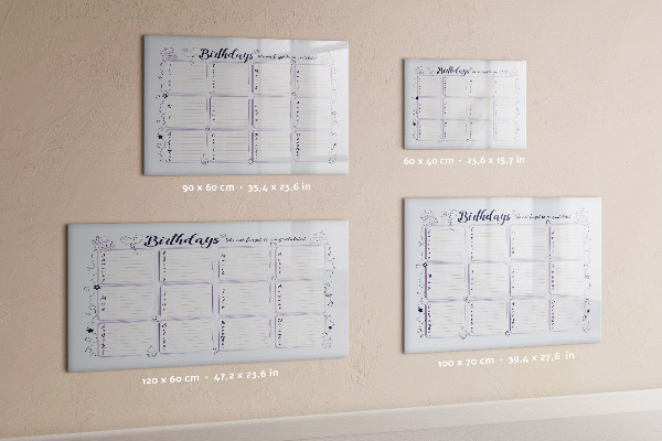 Schreib magnettafel Geburtstagskalender mit Platz für Fotos