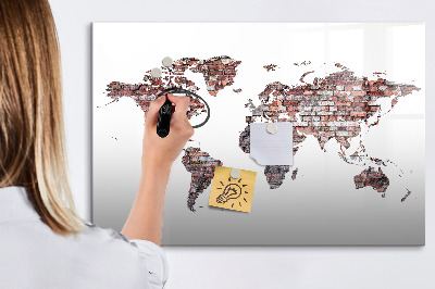 Schreib magnettafel Weltkarte mit Fotostandorten