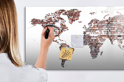 Schreib magnettafel Weltkarte mit Fotostandorten