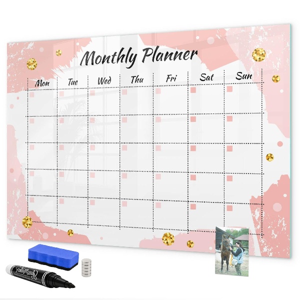 Schreib magnettafel Monatsplaner mit Platz für Fotos