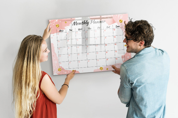 Schreib magnettafel Monatsplaner mit Platz für Fotos