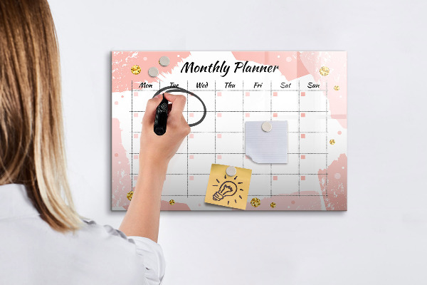 Schreib magnettafel Monatsplaner mit Platz für Fotos