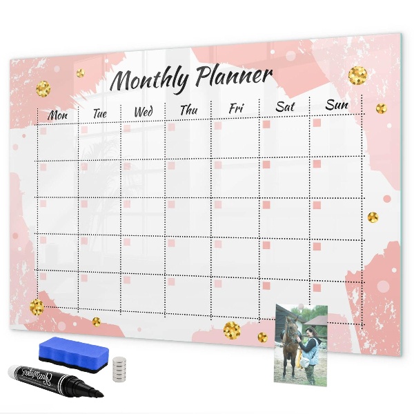 Schreib magnettafel Monatsplaner mit Platz für Fotos