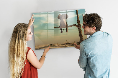 Schreib magnettafel Elefanten und Erinnerungen an der Wand
