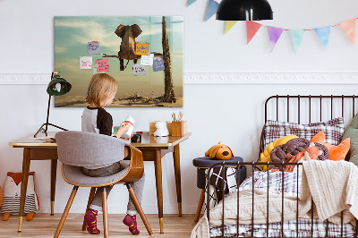 Schreib magnettafel Elefanten und Erinnerungen an der Wand