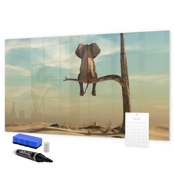 Schreib magnettafel Elefanten und Erinnerungen an der Wand