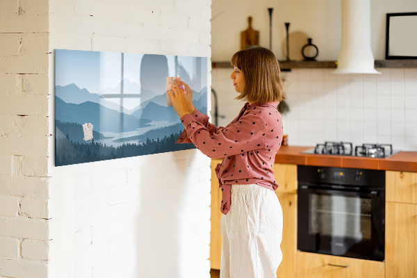 Magnettafel zum schreiben Eine Landschaft mit Platz für Erinnerungen