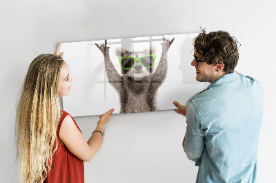 Magnettafel zum schreiben Fröhlicher Waschbär mit Bildern