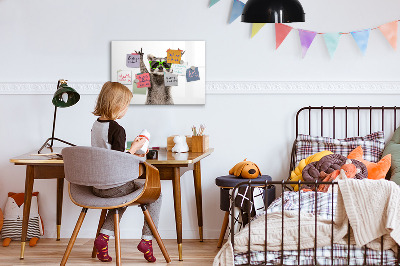 Magnettafel zum schreiben Fröhlicher Waschbär mit Bildern