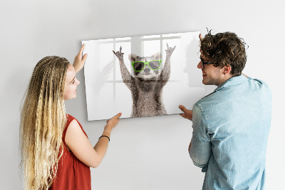 Magnettafel zum schreiben Fröhlicher Waschbär mit Bildern