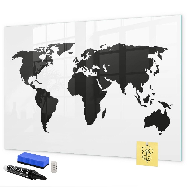 Schreib magnettafel Eine Weltkarte mit Gedenkstätten