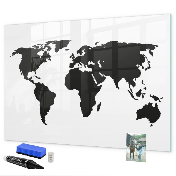 Schreib magnettafel Eine Weltkarte mit Gedenkstätten