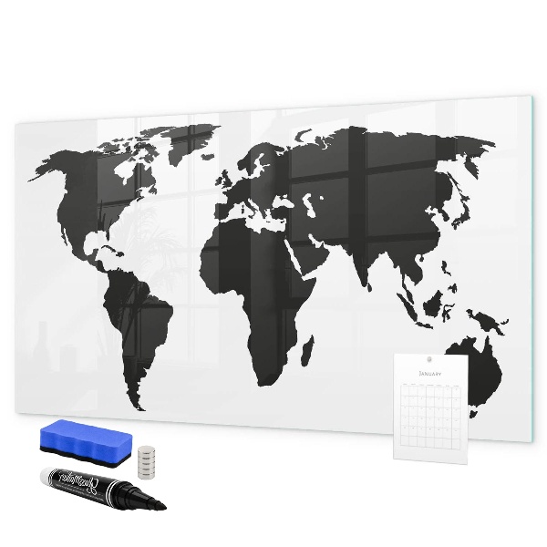 Schreib magnettafel Eine Weltkarte mit Gedenkstätten