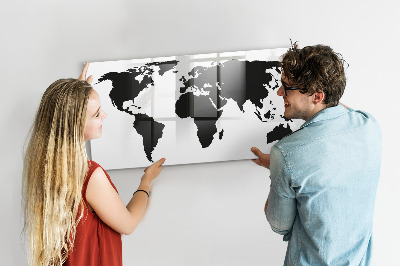 Schreib magnettafel Eine Weltkarte mit Gedenkstätten