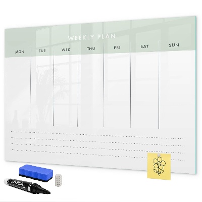 Schreib magnettafel Wochenplan mit Platz für Fotos