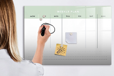 Schreib magnettafel Wochenplan mit Platz für Fotos