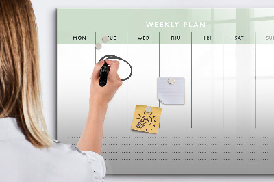 Schreib magnettafel Wochenplan mit Platz für Fotos
