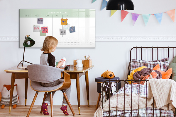 Schreib magnettafel Wochenplan mit Platz für Fotos