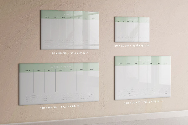 Schreib magnettafel Wochenplan mit Platz für Fotos