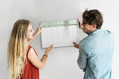 Schreib magnettafel Wochenplan mit Platz für Fotos
