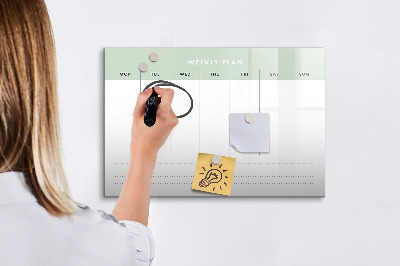 Schreib magnettafel Wochenplan mit Platz für Fotos
