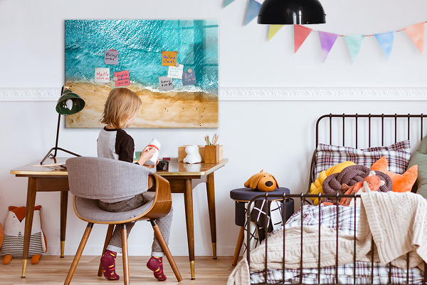 Magnettafel zum schreiben Eine stylische Tafel für Notizen und Fotos