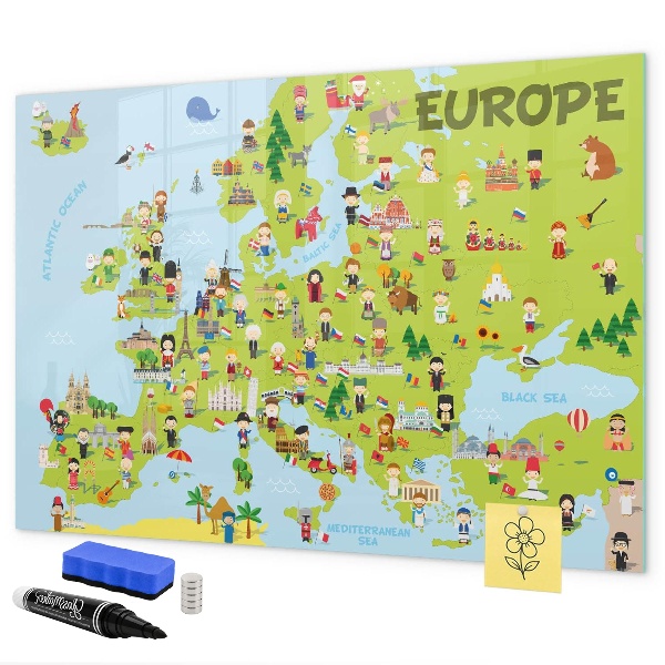 Magnettafel zum schreiben Interaktive Karte von Europa zum Markieren Ihrer Reisen