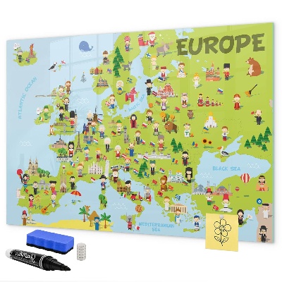 Magnettafel zum schreiben Interaktive Karte von Europa zum Markieren Ihrer Reisen
