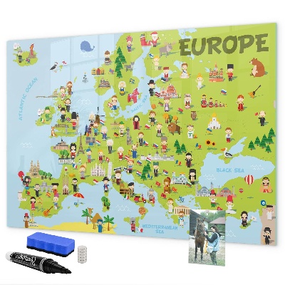 Magnettafel zum schreiben Interaktive Karte von Europa zum Markieren Ihrer Reisen