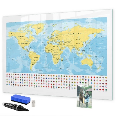 Schreib magnettafel Eine Weltkarte zur Personalisierung und für Erinnerungen