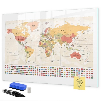 Magnettafel zum schreiben Weltkarte zur Fotopersonalisierung