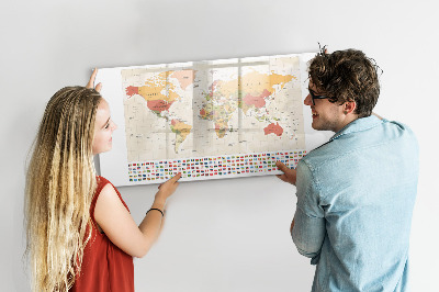 Magnettafel zum schreiben Weltkarte zur Fotopersonalisierung