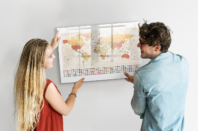Magnettafel zum schreiben Weltkarte zur Fotopersonalisierung