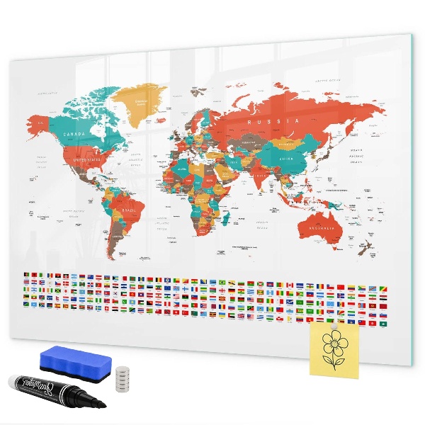 Magnettafel zum schreiben Interaktive Weltkarte mit Fotos