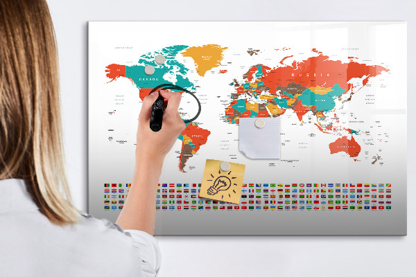 Magnettafel zum schreiben Interaktive Weltkarte mit Fotos
