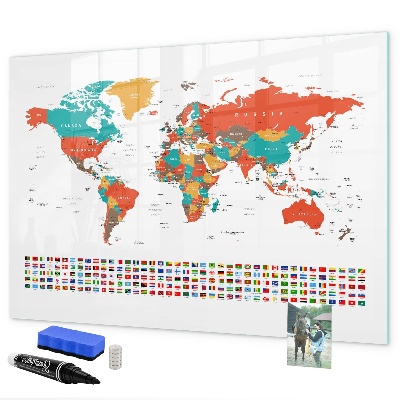 Magnettafel zum schreiben Interaktive Weltkarte mit Fotos