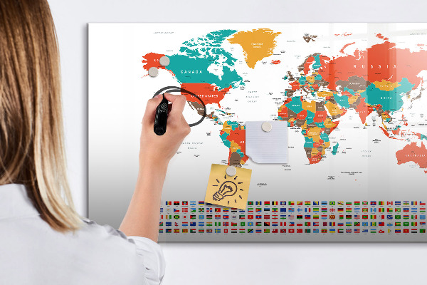 Magnettafel zum schreiben Interaktive Weltkarte mit Fotos