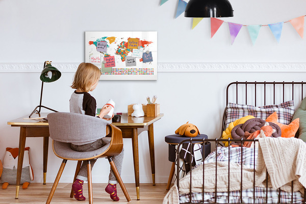 Magnettafel zum schreiben Interaktive Weltkarte mit Fotos