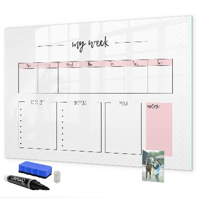Schreib magnettafel Wochenplaner mit Platz für Fotos