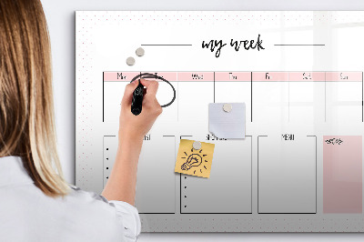 Schreib magnettafel Wochenplaner mit Platz für Fotos