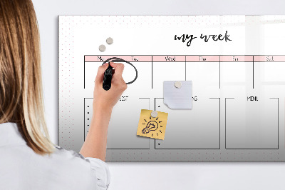 Schreib magnettafel Wochenplaner mit Platz für Fotos