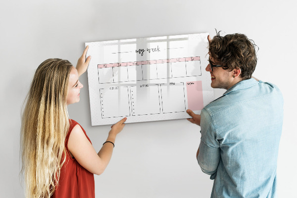 Schreib magnettafel Wochenplaner mit Platz für Fotos