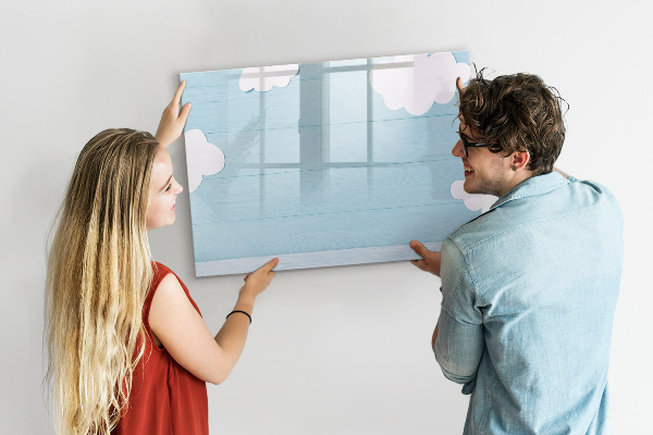 Schreib magnettafel Spaß mit Wolken und Fotos