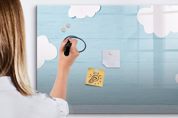 Schreib magnettafel Spaß mit Wolken und Fotos